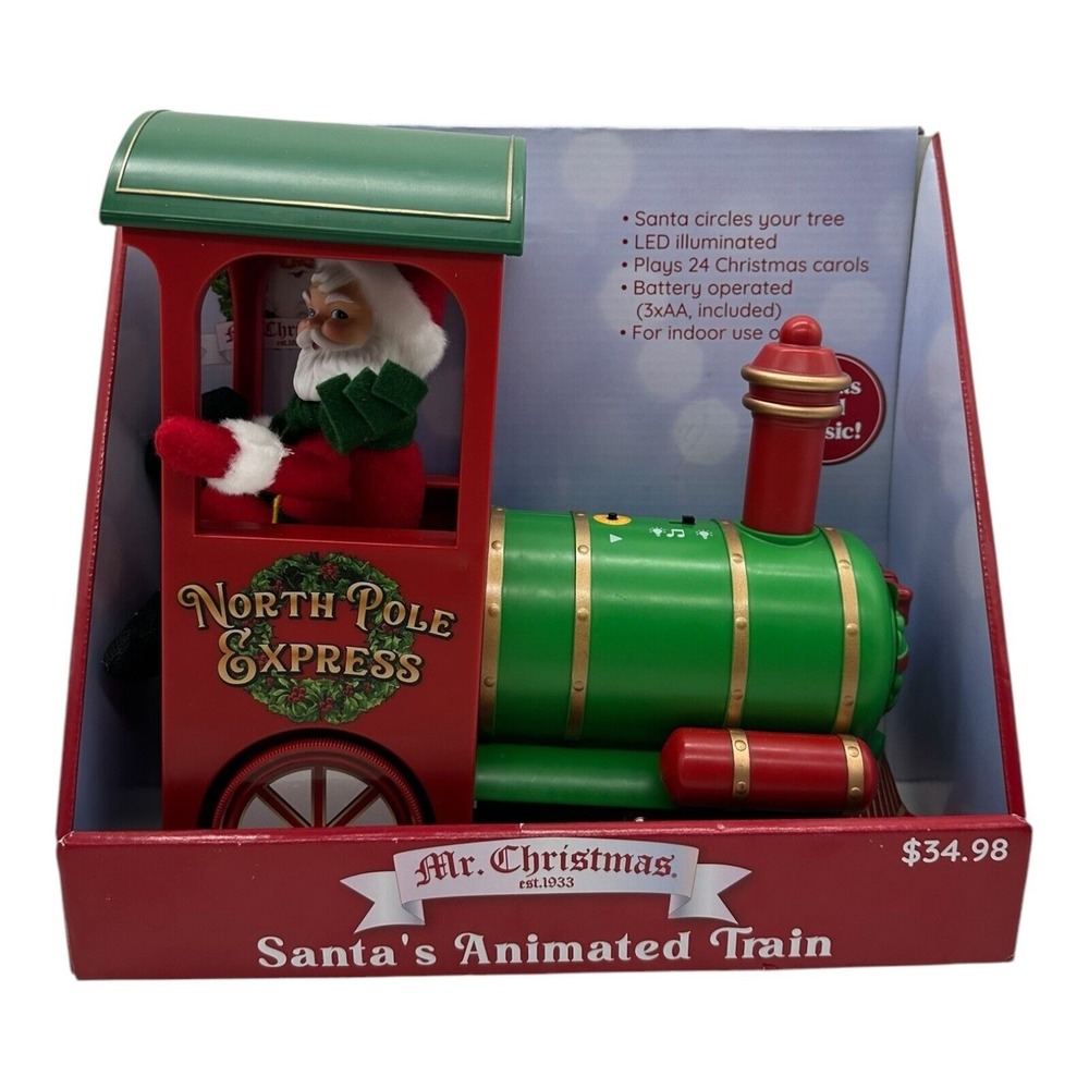 Mr Christmas Santas Animated Train Decoration LED‎ Circles Tree Plays 24 Songs